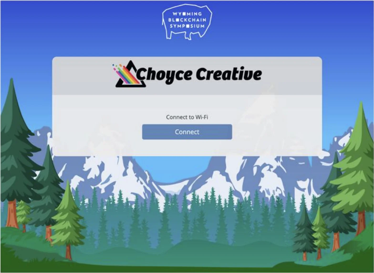 Custom branded Wi-Fi captive portal for Wyoming Blockchain Symposium