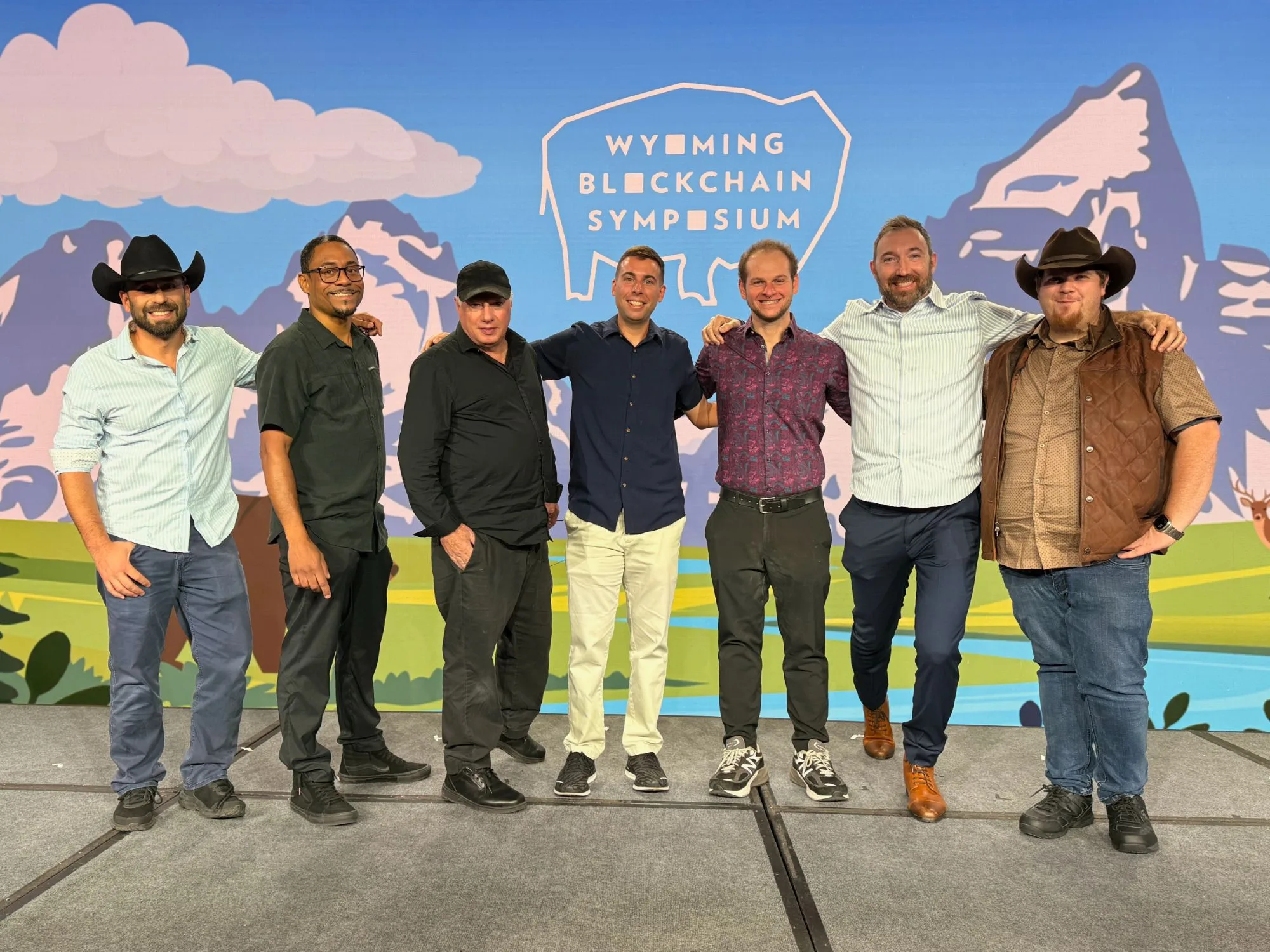 Choyce Creative team on stage at the Wyoming Blockchain Symposium
